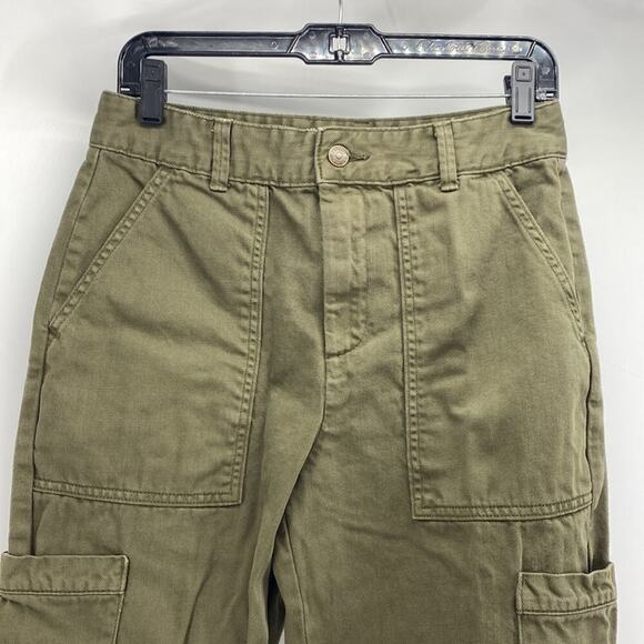 Banana Republic Cargo Ankle Pants green Neutral Minimalist Pockets barrel chic 2 - Picture 2 of 10